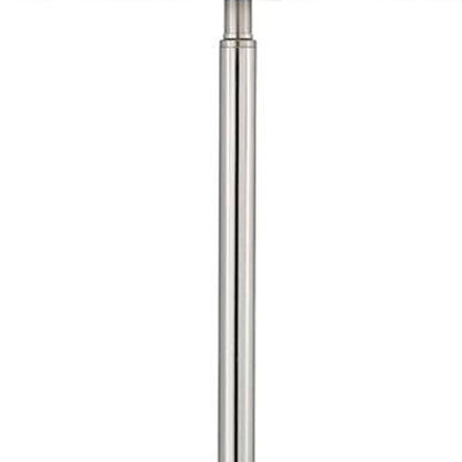 60" Nickel Traditional Shaped Floor Lamp With White Square Shade