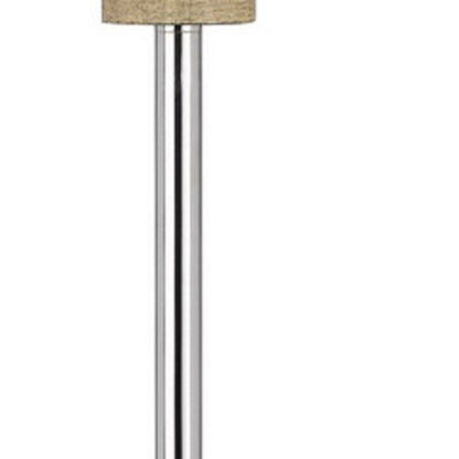 61" Chrome Traditional Shaped Floor Lamp With White Square Shade