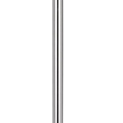 61" Chrome Tray Table Floor Lamp With White Square Shade