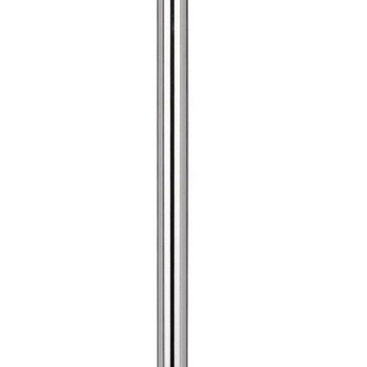 61" Chrome Tray Table Floor Lamp With White Square Shade