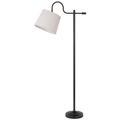 Lampadaire réglable de forme traditionnelle en bronze de 63 po avec abat-jour carré gris