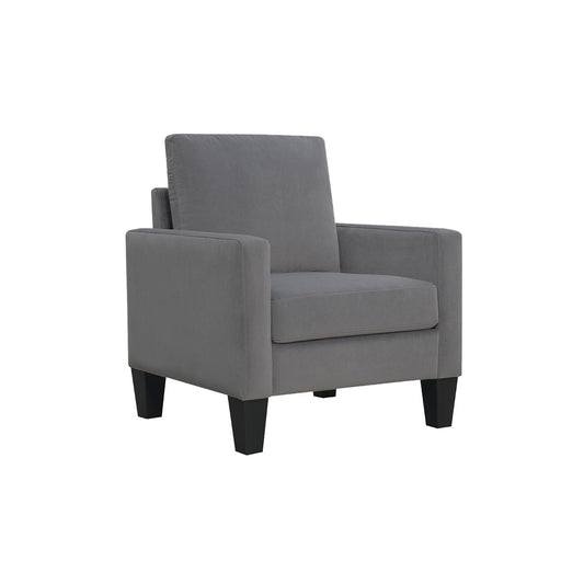 Fauteuil rembourré gris et noir de 32 po