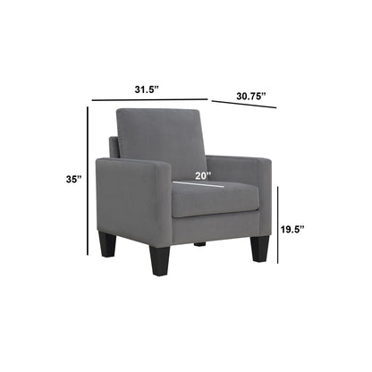 Fauteuil rembourré gris et noir de 32 po