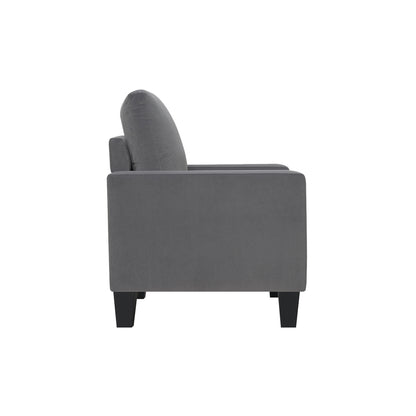 Fauteuil rembourré gris et noir de 32 po