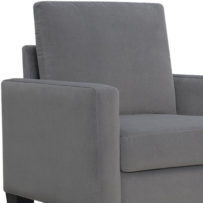 Fauteuil rembourré gris et noir de 32 po