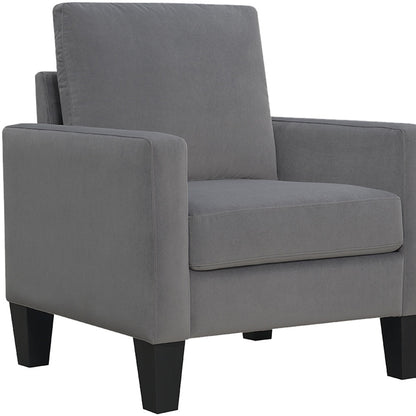 Fauteuil rembourré gris et noir de 32 po