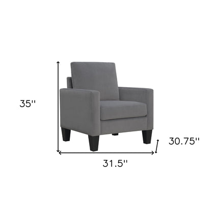 Fauteuil rembourré gris et noir de 32 po