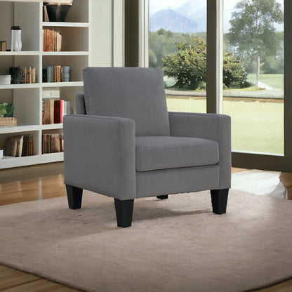 Fauteuil rembourré gris et noir de 32 po