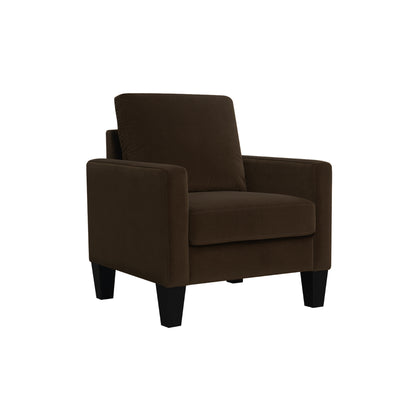 Fauteuil rembourré marron et noir de 32 po