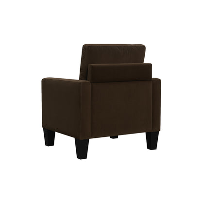 Fauteuil rembourré marron et noir de 32 po