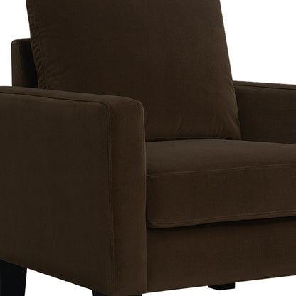 Fauteuil rembourré marron et noir de 32 po