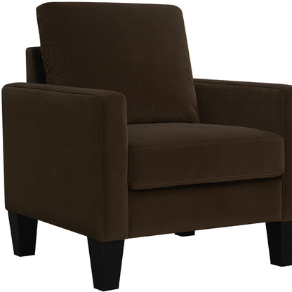 Fauteuil rembourré marron et noir de 32 po