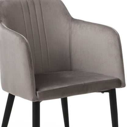 Ensemble de deux fauteuils en velours gris et noir de 23 po