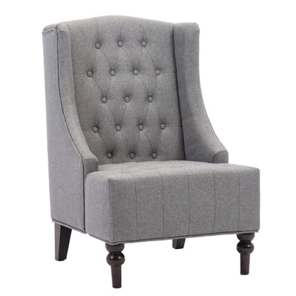 Fauteuil d'appoint rembourré gris et noir de 25 po