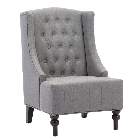 Fauteuil d'appoint rembourré gris et noir de 25 po