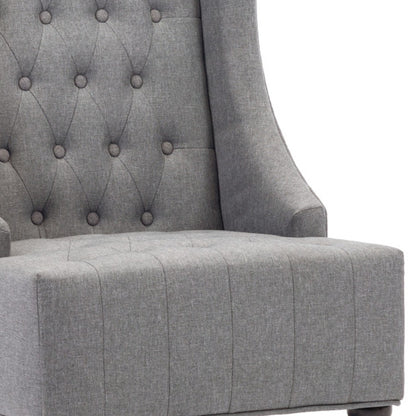 Fauteuil d'appoint rembourré gris et noir de 25 po