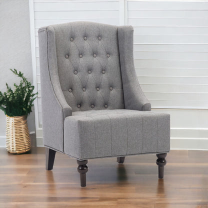 Fauteuil d'appoint rembourré gris et noir de 25 po