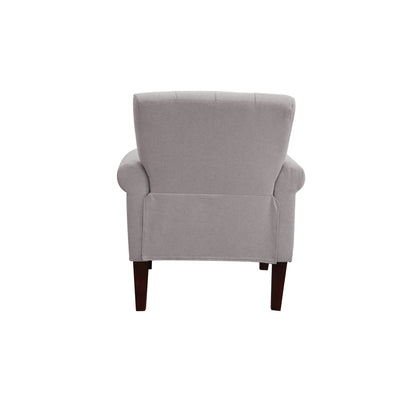 Fauteuil rembourré gris clair et marron de 30 po