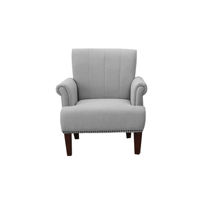 Fauteuil rembourré gris clair et marron de 30 po