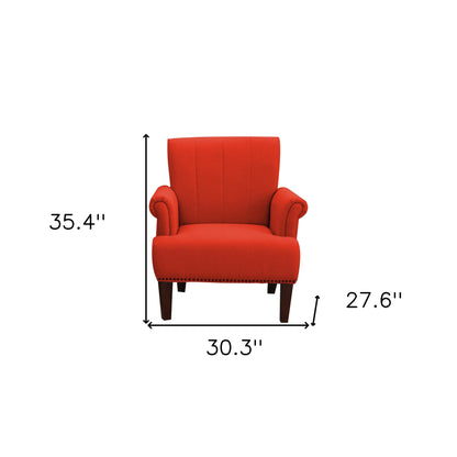 Fauteuil rembourré orange et marron de 30 po