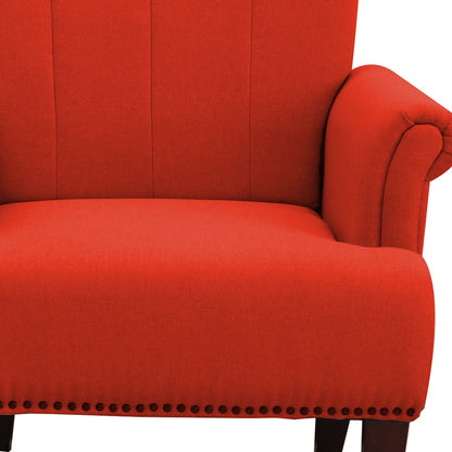 Fauteuil rembourré orange et marron de 30 po