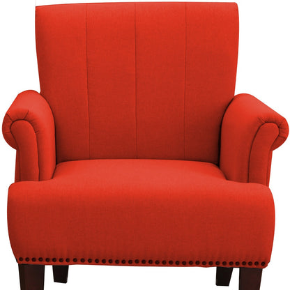 Fauteuil rembourré orange et marron de 30 po