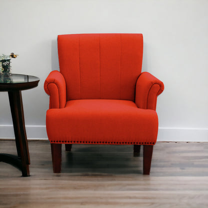 Fauteuil rembourré orange et marron de 30 po