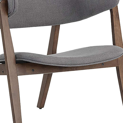 Chaise d'appoint à dossier incurvé rembourrée en mélange de gris foncé et de brun de 23 po