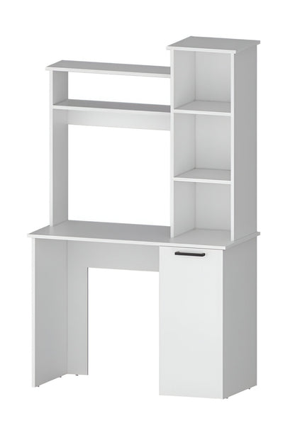 Bureau d'ordinateur blanc de 39 po avec huche