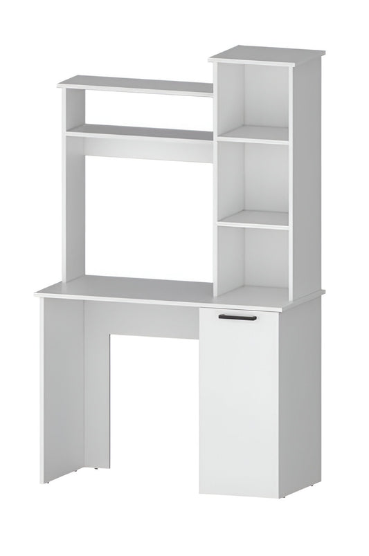 Bureau d'ordinateur blanc de 39 po avec huche