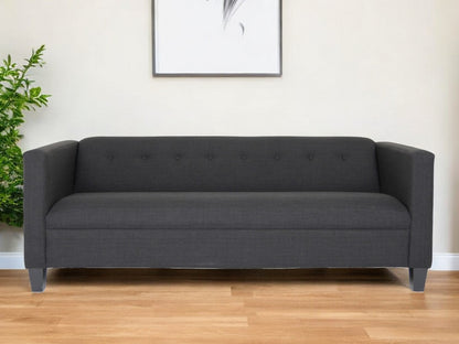 80" Black Polyester Sofa