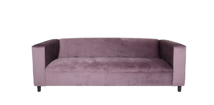 72" Lavender Velvet Sofa With Black Legs