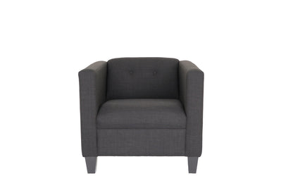 Fauteuil capitonné rembourré gris foncé de 30 po