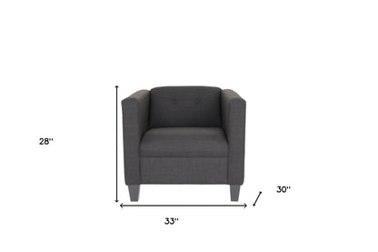 Fauteuil capitonné rembourré gris foncé de 30 po