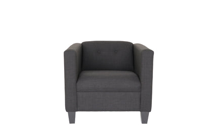 Fauteuil capitonné rembourré gris foncé de 30 po