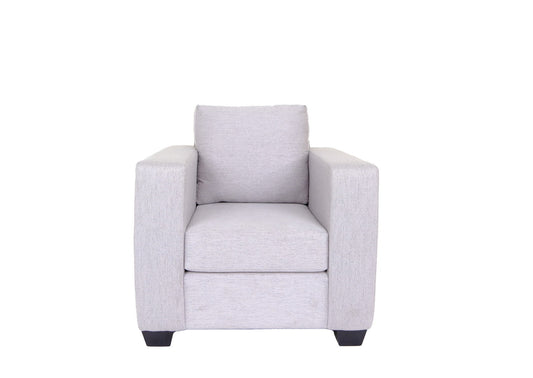 Fauteuil en tissu gris clair et marron foncé de 36 po