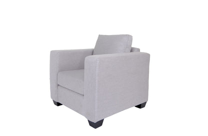 Fauteuil en tissu gris clair et marron foncé de 36 po