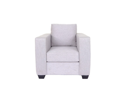 Fauteuil en tissu gris clair et marron foncé de 36 po