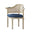 Fauteuil en lin bleu marine et beige de 24 po