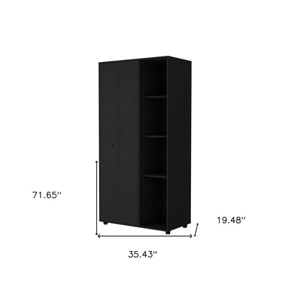 Commode à tiroirs noire de 35 po