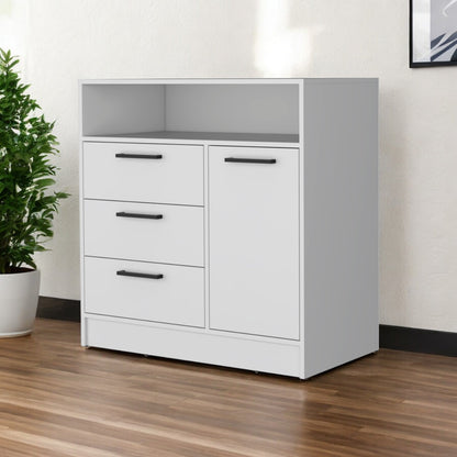 35" White Three Drawer Dresser