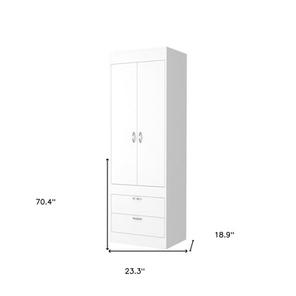 Commode blanche à deux tiroirs de 23 po