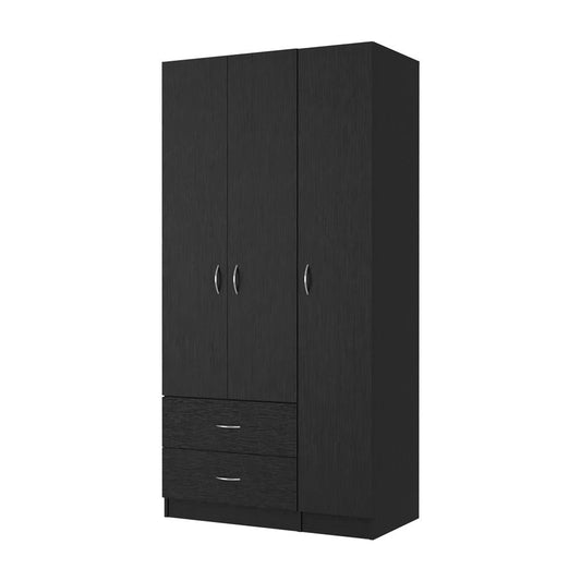 Commode combinée noire à deux tiroirs de 35 po