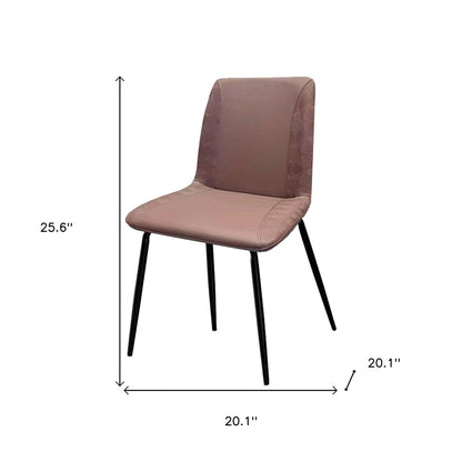 Ensemble de deux chaises de salle à manger rembourrées en similicuir marron et noir