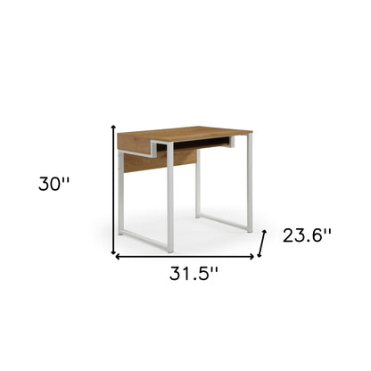 Bureau d'écriture naturel et noir de 32 po