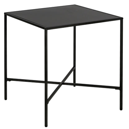 22" Black Steel Square End Table