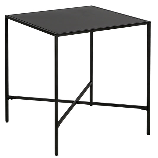 22" Black Steel Square End Table