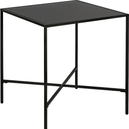 22" Black Steel Square End Table