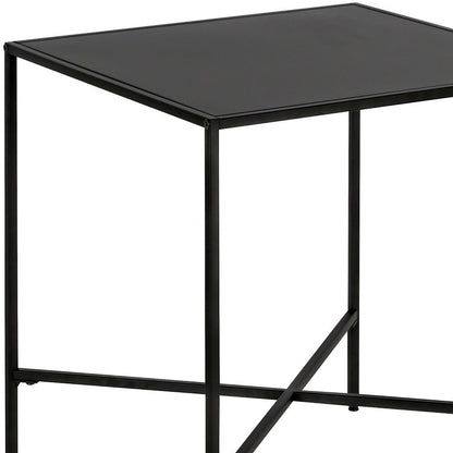 22" Black Steel Square End Table