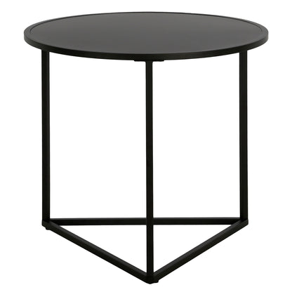 22" Black Steel Round End Table